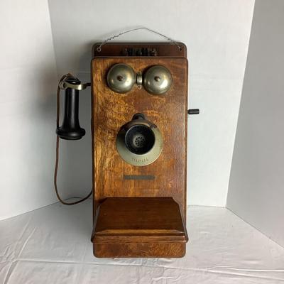 500 Antique Late 1800's Stromberg Carlson Oak Wall Mount Telephone