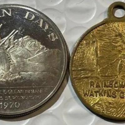 2-Vintage Indian $1 Trade Token & Lucky Medal/Token as Pictured.