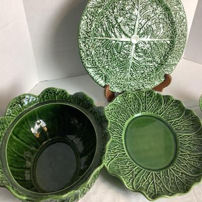 503 Subtil Portugal Cauliflower Tureen With Matching Spoon & Majolica Plate