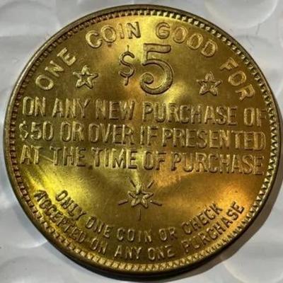 VINTAGE GOOD FOR $5 FURNITURE PURCHASE TOKEN as Pictured.