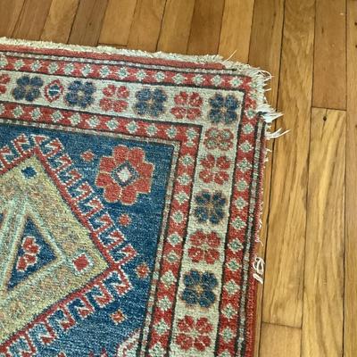 H546 Vintage KazakWool Runner Rug 9'6" x 2'6"