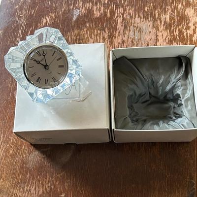 MIKASAÂ® Quartz Desk/Mantel Clock German Roman Numerals Paper Weight Office Decor