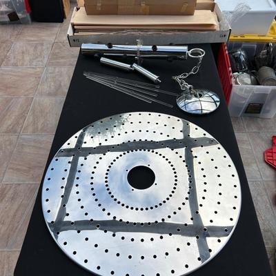 Vintage MCM Chandelier by Lightolear - all pieces are here / Complete glass rod and chrome