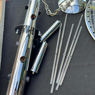 Vintage MCM Chandelier by Lightolear - all pieces are here / Complete glass rod and chrome