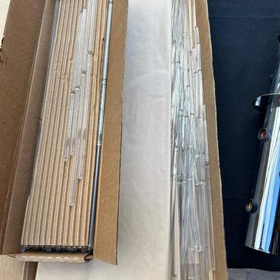 Vintage MCM Chandelier by Lightolear - all pieces are here / Complete glass rod and chrome