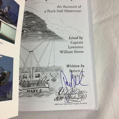 H553 Autographed Chesapeake Bay Nautical Book Lot Robert Rich Jr.