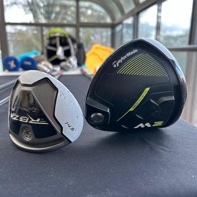 Golf clubs by pinging, two lots of golf bags with golf clubs