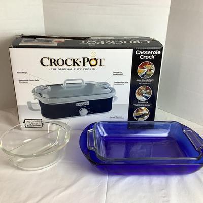 H561 Crock Pot 3.5qt Slow Cooker with 3 Casserole Dishes