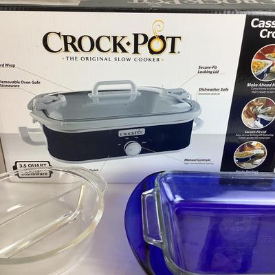 H561 Crock Pot 3.5qt Slow Cooker with 3 Casserole Dishes