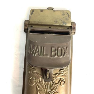 519 Vintage Brass Mailbox With Flip Top Lid