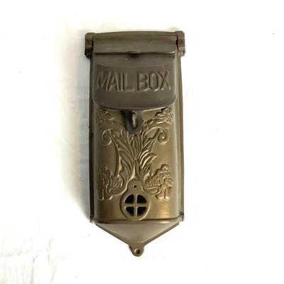 519 Vintage Brass Mailbox With Flip Top Lid
