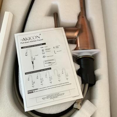 H564 New in Box Akicon Antique Copper Pull Down Kitchen Faucet
