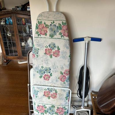 Group lot, Dyson, vacuum, Orick, floor cleaner, new, toilet seat, folding chairs, ironing board.