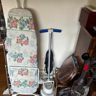 Group lot, Dyson, vacuum, Orick, floor cleaner, new, toilet seat, folding chairs, ironing board.