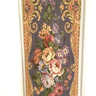 H572 Vintage Floral Tapestry Brass Bell Pull