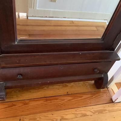 H573 Antique Empire Wardrobe with Mirrored Door and One Drawer