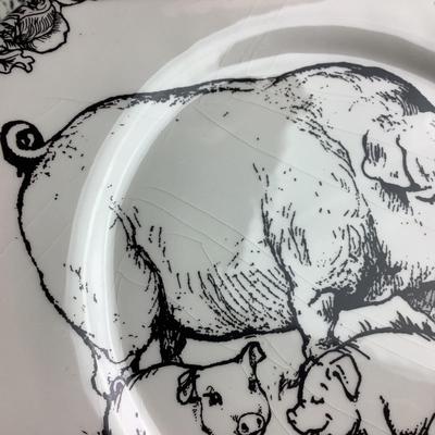 529 Barnyard Toile Dish Set by Elisabeth Trostli