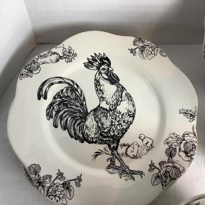 529 Barnyard Toile Dish Set by Elisabeth Trostli