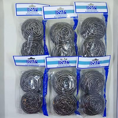 Lot of 6 Brand New RSVP Stainless Steel Scrubbies #1