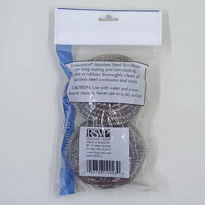 Lot of 6 Brand New RSVP Stainless Steel Scrubbies #1