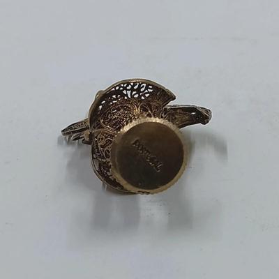 Vintage Gold Filigree Rooster from Portugal