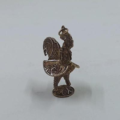 Vintage Gold Filigree Rooster from Portugal