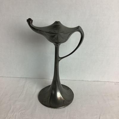532 Antique Kayserzinn Pewter Oil Lamp Cigar Lighter Hugo Laven 1905