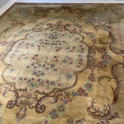 H534 Vintage Aubusson Style Wool Rug 11'5" x 16' 2"