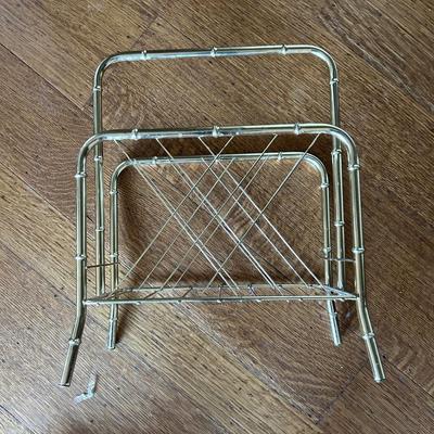 Vintage brass magazine rack