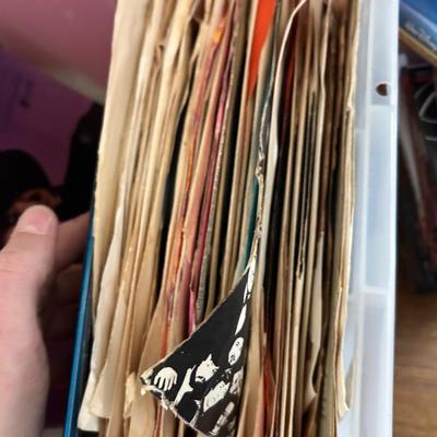 Vinyl record collection, media lot lps cds dvds cassette tapes, all from this estate, unsorted, sold, as it is as found