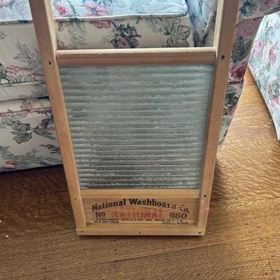 Vintage glass washboard.