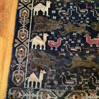 H539 Vintage Hand Knotted Wool Tribal Rug