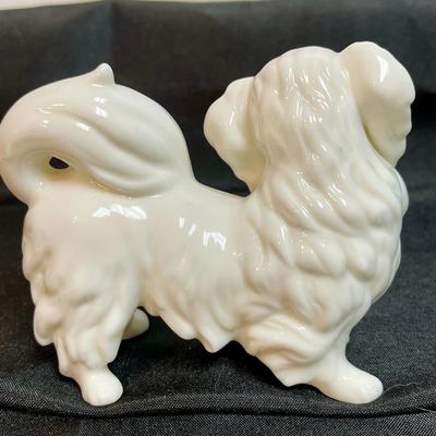 Vintage Augarten Royal Vienna Pekingese Dog Figurine Blanc De Chine