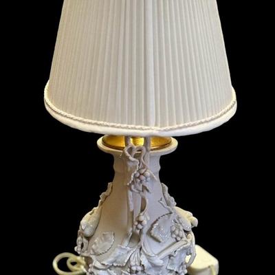 Vintage Ceramic Lamp with Fabulous applied decoration in the round.