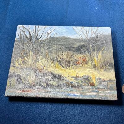 JUDY BAIRD ORIGINAL OIL PAINTING OF RIVER BANK ON CANVAS