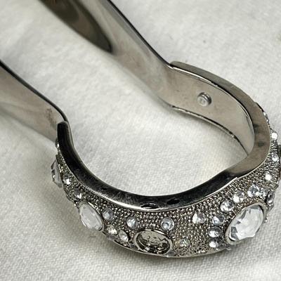 FANCY JEWELED SERVING TONGS WITH CLEAR RHINESTONES