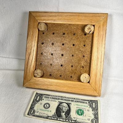 WOOD FRAMED WINE BOTTLE CORKS TRIVET
