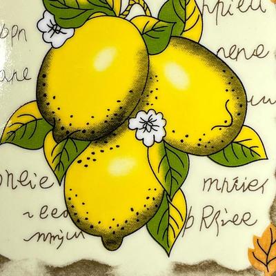 LEMON THEMED TILE AND CORK TRIVET
