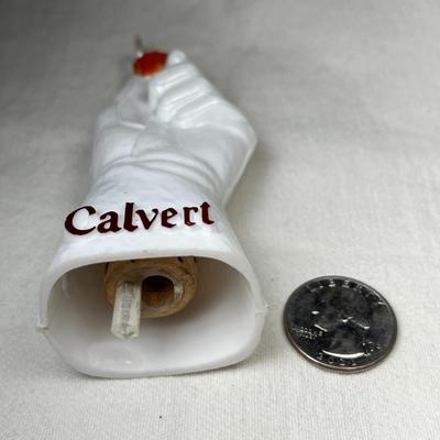 VINTAGE CALVERT WHISKEY CLEVER WHITE GLOVED HAND STOPPER/POURER