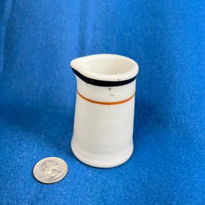 VINTAGE BLACK, BROWN & WHITE CREAMER by STERLING VITRIFIED CHINA