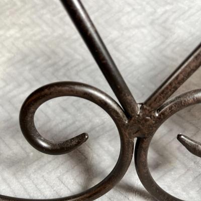 IRON 3-LIGHT SCROLLED CANDELABRA