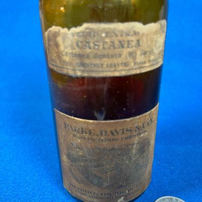 ANTIQUE DRUG STORE CASTANEA DENTATA BOTTLE with CORK STOPPER