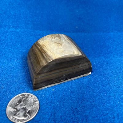 INTERESTING POLISHED ROCK IN HALF-CYLINDER SHAPE