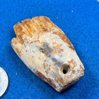 CARVED STONE HAND PENDANT