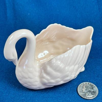 BLUSH PINK PORCELAIN SWAN FIGURINE/BOWL by LENOX
