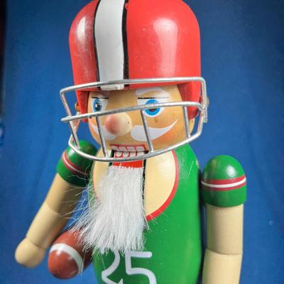FOOTBALL PLAYER WOODEN NUTCRACKER
