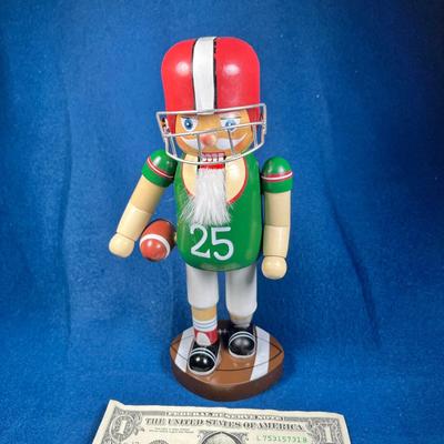 FOOTBALL PLAYER WOODEN NUTCRACKER