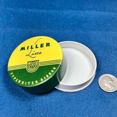 VINTAGE MILLER LINE TYPEWRITER RIBBON TIN