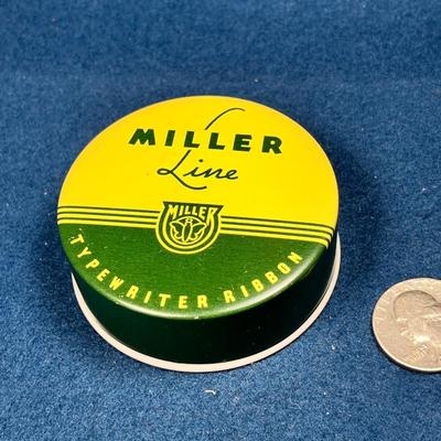 VINTAGE MILLER LINE TYPEWRITER RIBBON TIN