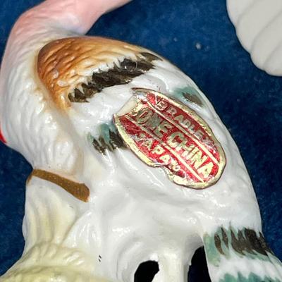 BONE CHINA JAPAN TOM AND HEN TURKEY FIGURINES PAIR